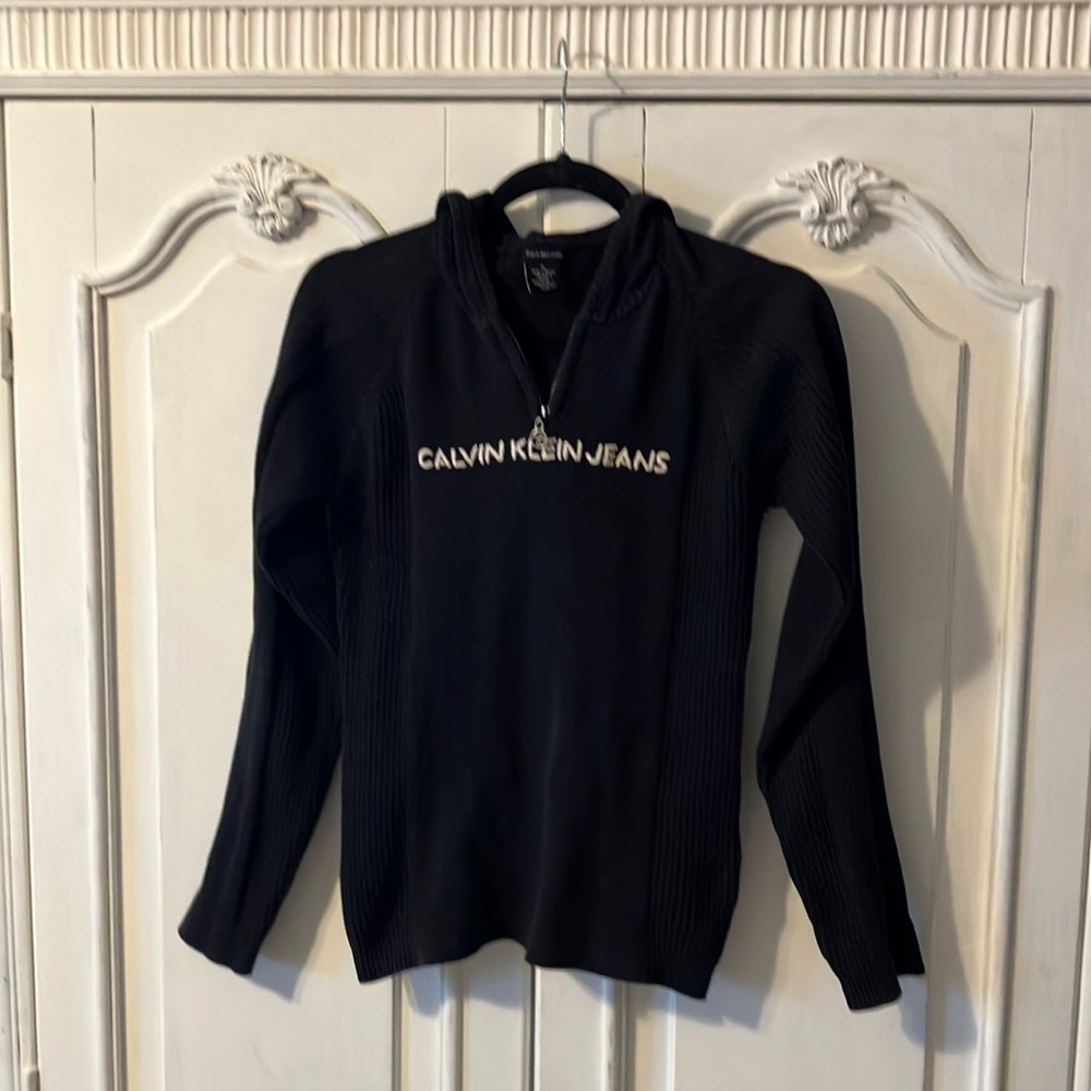 Black hooded Calvin Klein jeans sweater medium